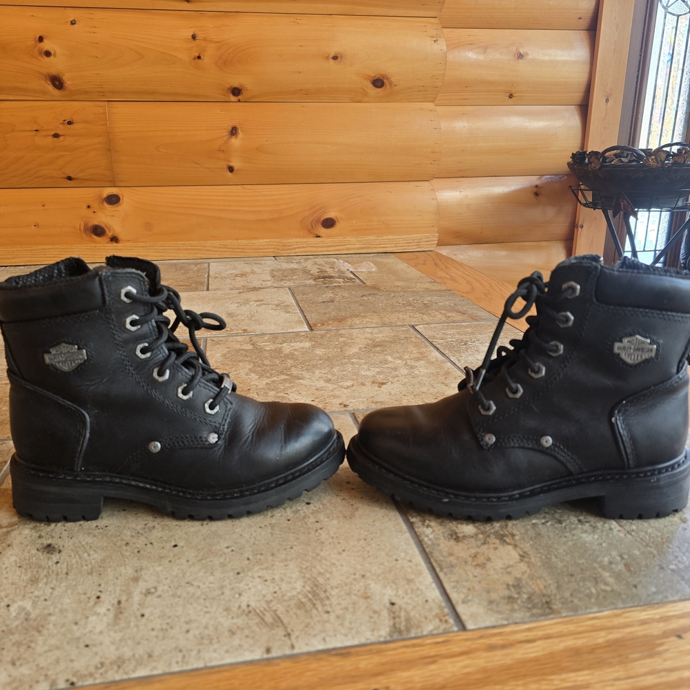Harley-Davidson Black Lace Up Boots